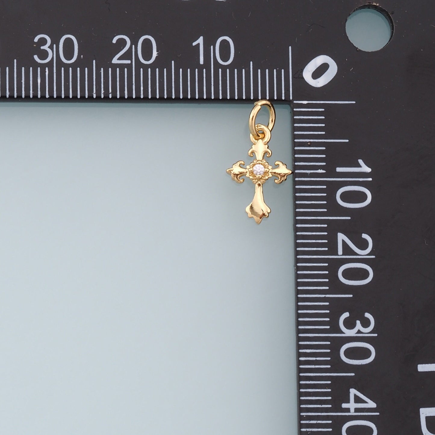 Gold Cross Charms,18K Gold Filled Cross Pendant,CZ Cross Charm Bracelet Necklace for DIY Jewelry Making Supply