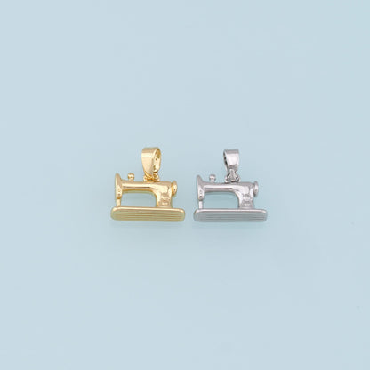 Gold sewing machine Charms,18K Gold Filled sewing machine Pendant,sewing machine Charm Bracelet Necklace for DIY Jewelry Maki