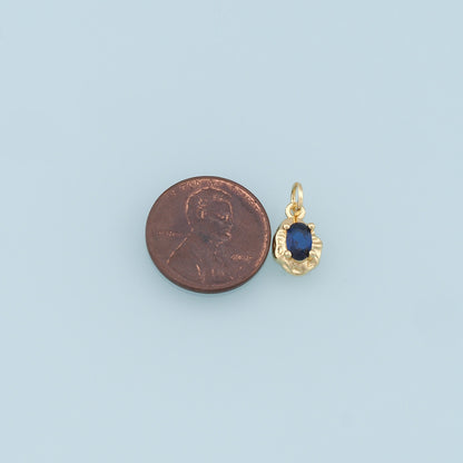 Gold Oval Crystal Charm,18K Gold Filled Oval Pendant,Irregular Oval Charm Bracelet Necklace for DIY Jewelry Making Supply