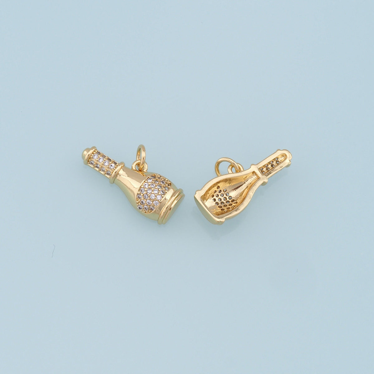18K Gold Filled Hand CZ Charm Pendant for Jewelry Making
