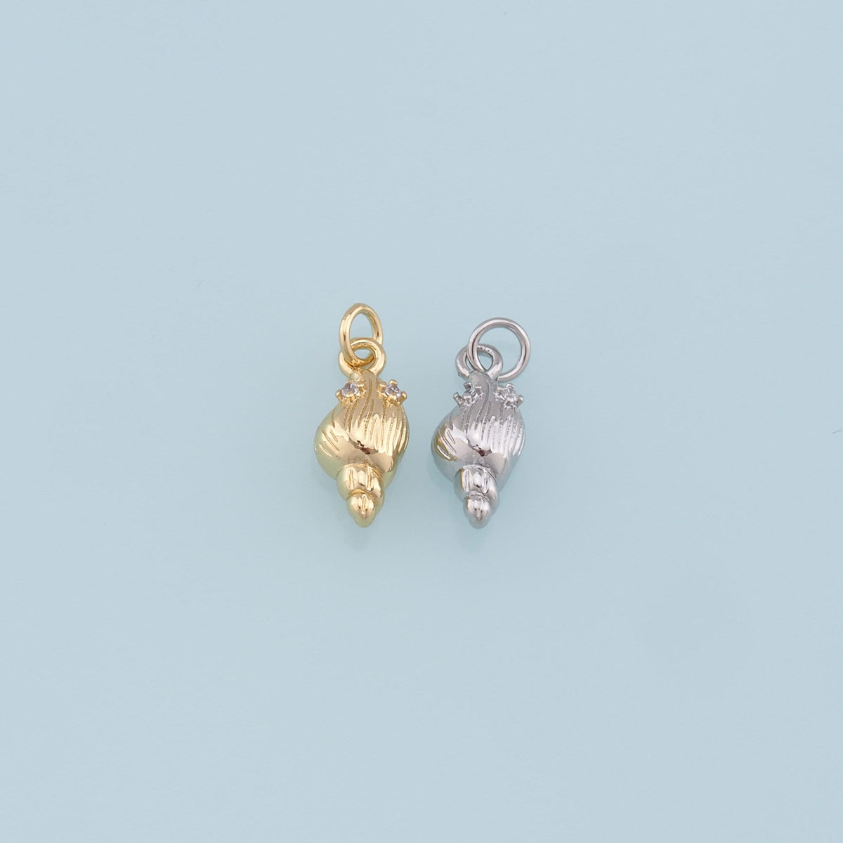 Gold Conch Charms,18K Gold Filled Conch Shell Pendant,Silver Conch Shell Charm Bracelet Necklace for DIY Jewelry Making Suppl
