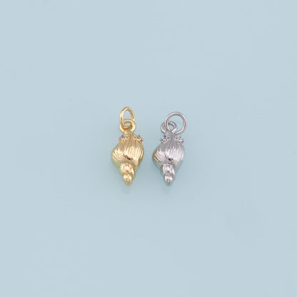 Gold Conch Charms,18K Gold Filled Conch Shell Pendant,Silver Conch Shell Charm Bracelet Necklace for DIY Jewelry Making Suppl