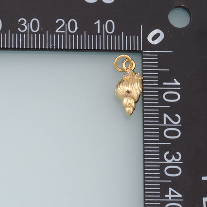 Gold Conch Charms,18K Gold Filled Conch Shell Pendant,Silver Conch Shell Charm Bracelet Necklace for DIY Jewelry Making Suppl