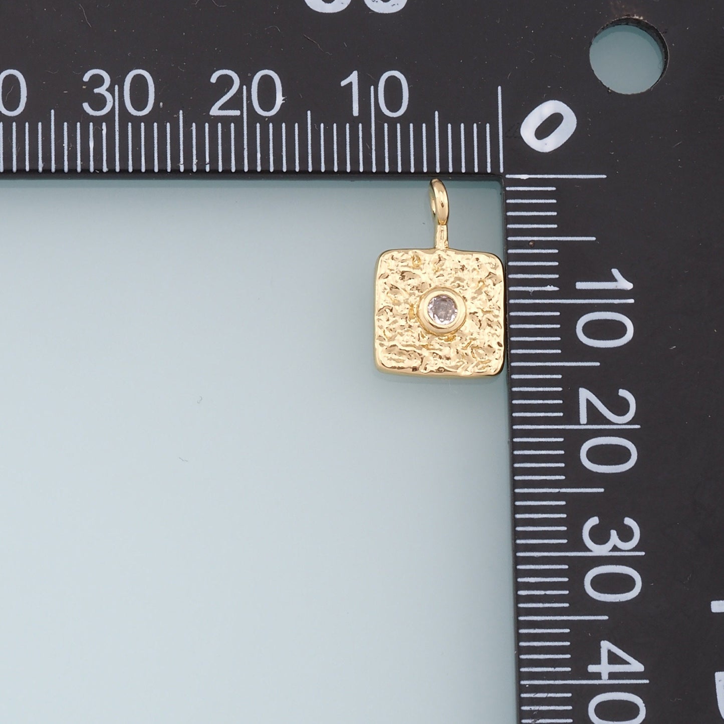 Gold Square Charms,18K Gold Filled Square Pendant,Square Charm Bracelet Necklace for DIY Jewelry Making Supply