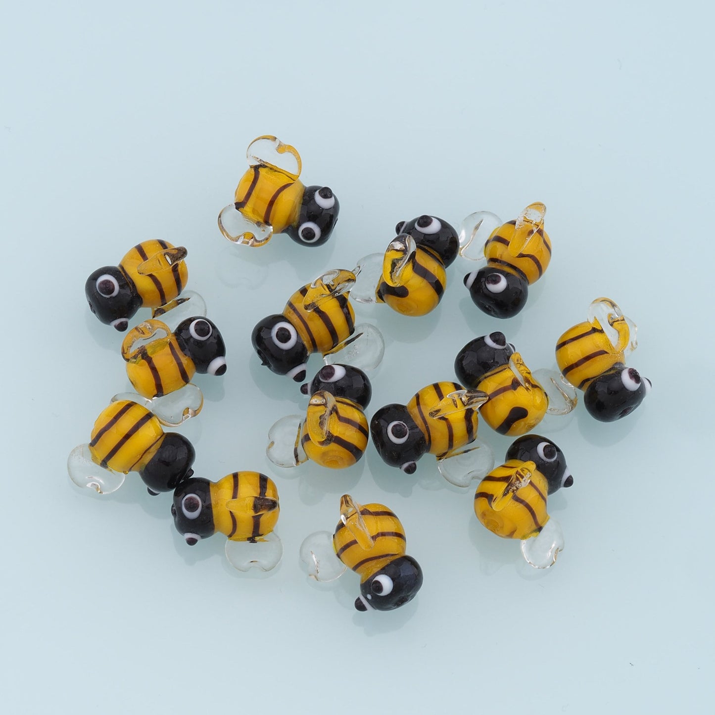 Glass bee Beads,Bumble Bees Bead,Lampwork Glass bee Beads for DIY Jewelry Making Supply