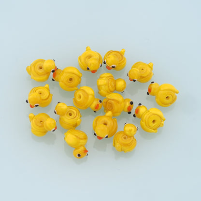 Glass Duck Beads,Yellow Duck Bead,Lampwork Yellow Duck Beads for DIY Jewelry Making Supply