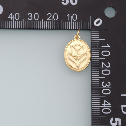 18K Gold Filled Flower Charm Pendant for Jewelry Making
