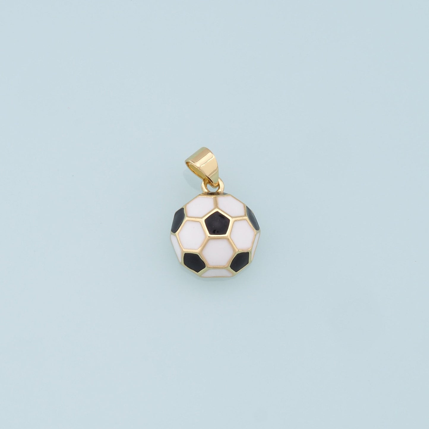 Gold Football Charms,18K Gold Filled Football Pendant,Soccer Charm Bracelet Necklace for DIY Jewelry Making Supply