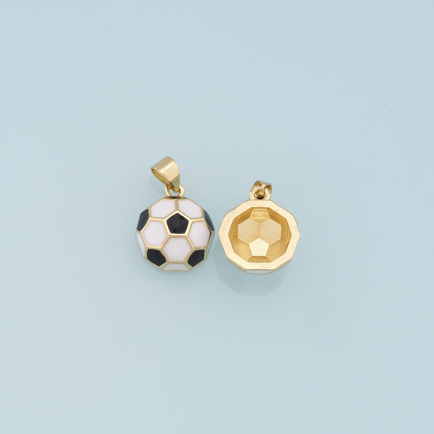 Gold Football Charms,18K Gold Filled Football Pendant,Soccer Charm Bracelet Necklace for DIY Jewelry Making Supply