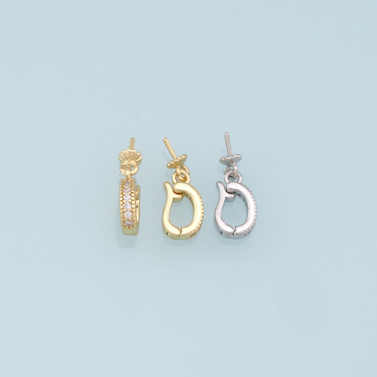 18k Gold Shortener Enhancer Clasp for Bracelet Necklace, Gold CZ Zircon Clasp, Shortener Clasp