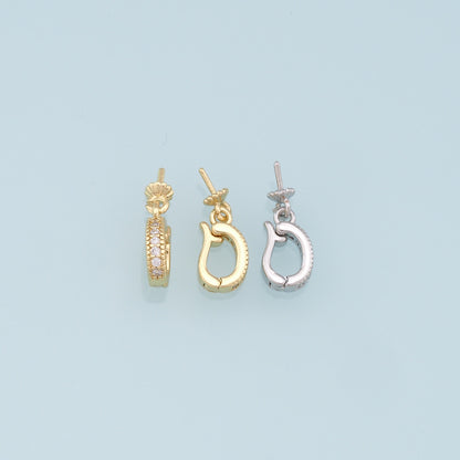 18k Gold Shortener Enhancer Clasp for Bracelet Necklace, Gold CZ Zircon Clasp, Shortener Clasp