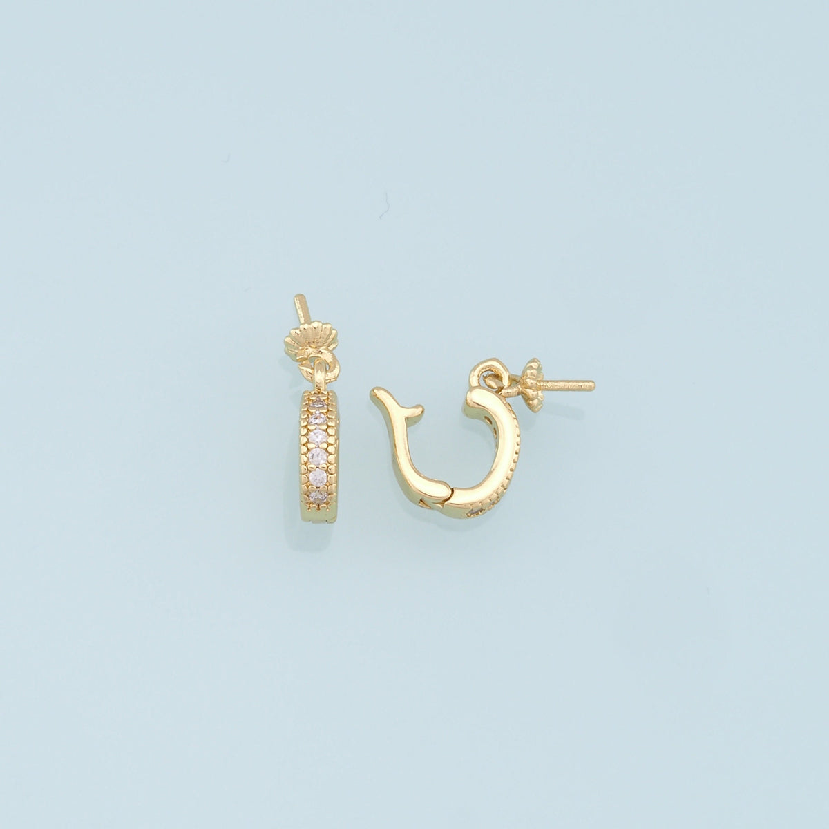 18k Gold Shortener Enhancer Clasp for Bracelet Necklace, Gold CZ Zircon Clasp, Shortener Clasp