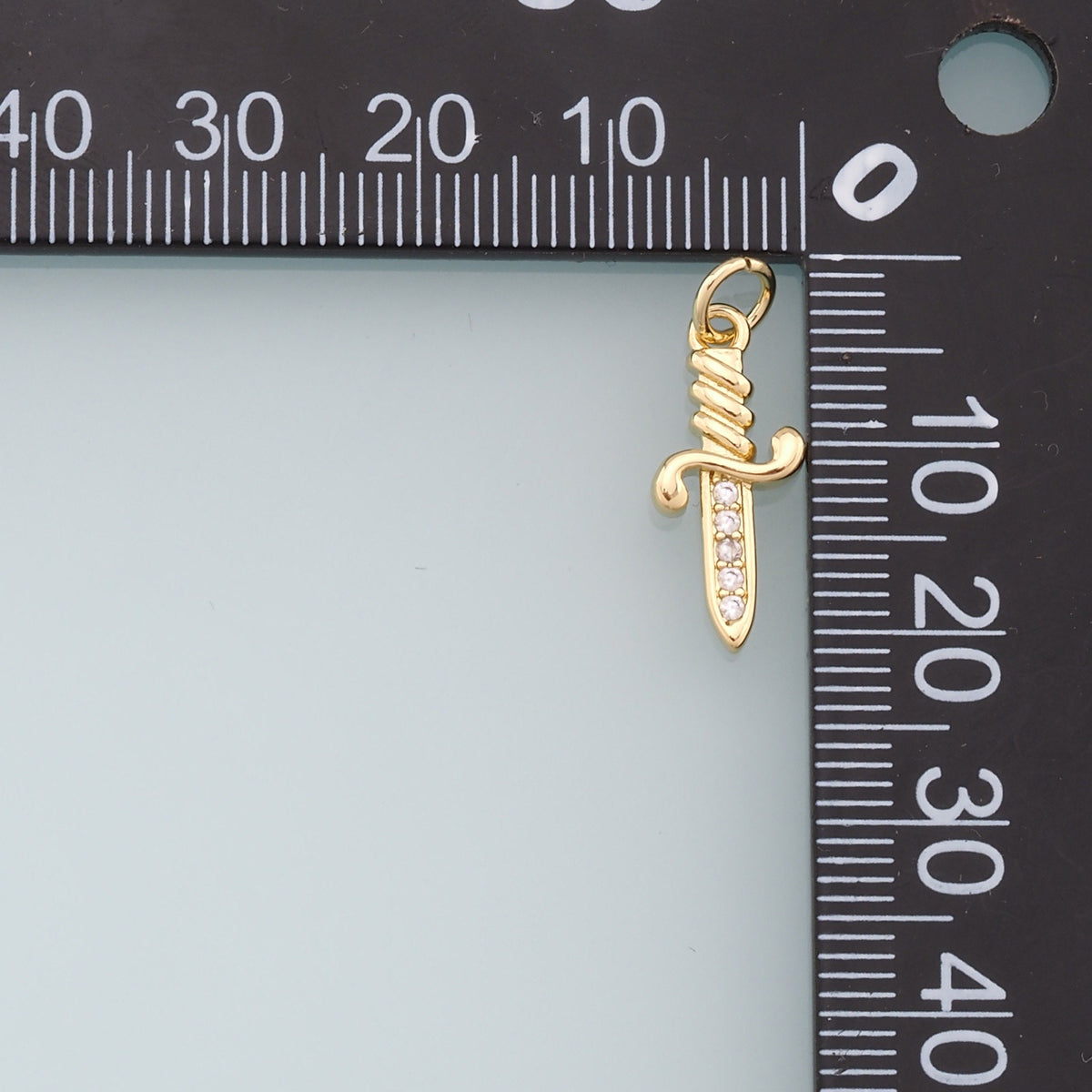18K Gold Filled Dagger Pendant,Dagger Charm Bracelet Necklace for DIY Jewelry Making Supply