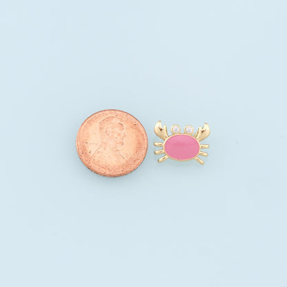 18K Gold Filled Hand Enamel Charm Pendant for Jewelry Making