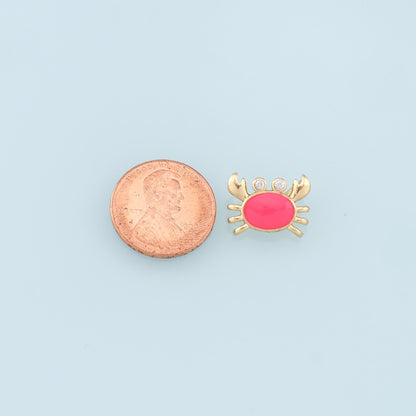 18K Gold Filled Hand Enamel Charm Pendant for Jewelry Making