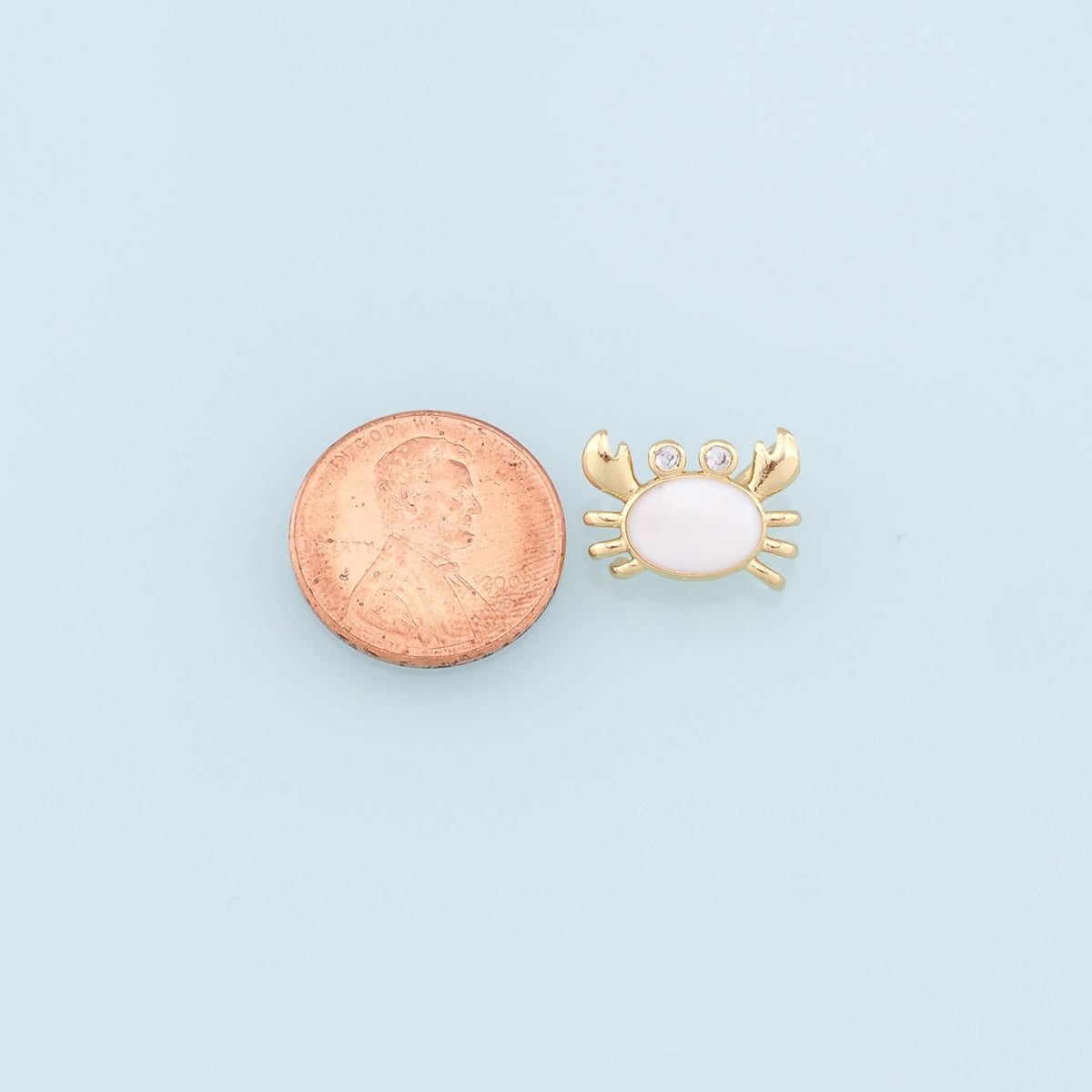 Gold Crab Charms,18K Gold Filled Enamel Crab Pendant,Ocean Charms Bracelet Necklace for DIY Jewelry Making Supply