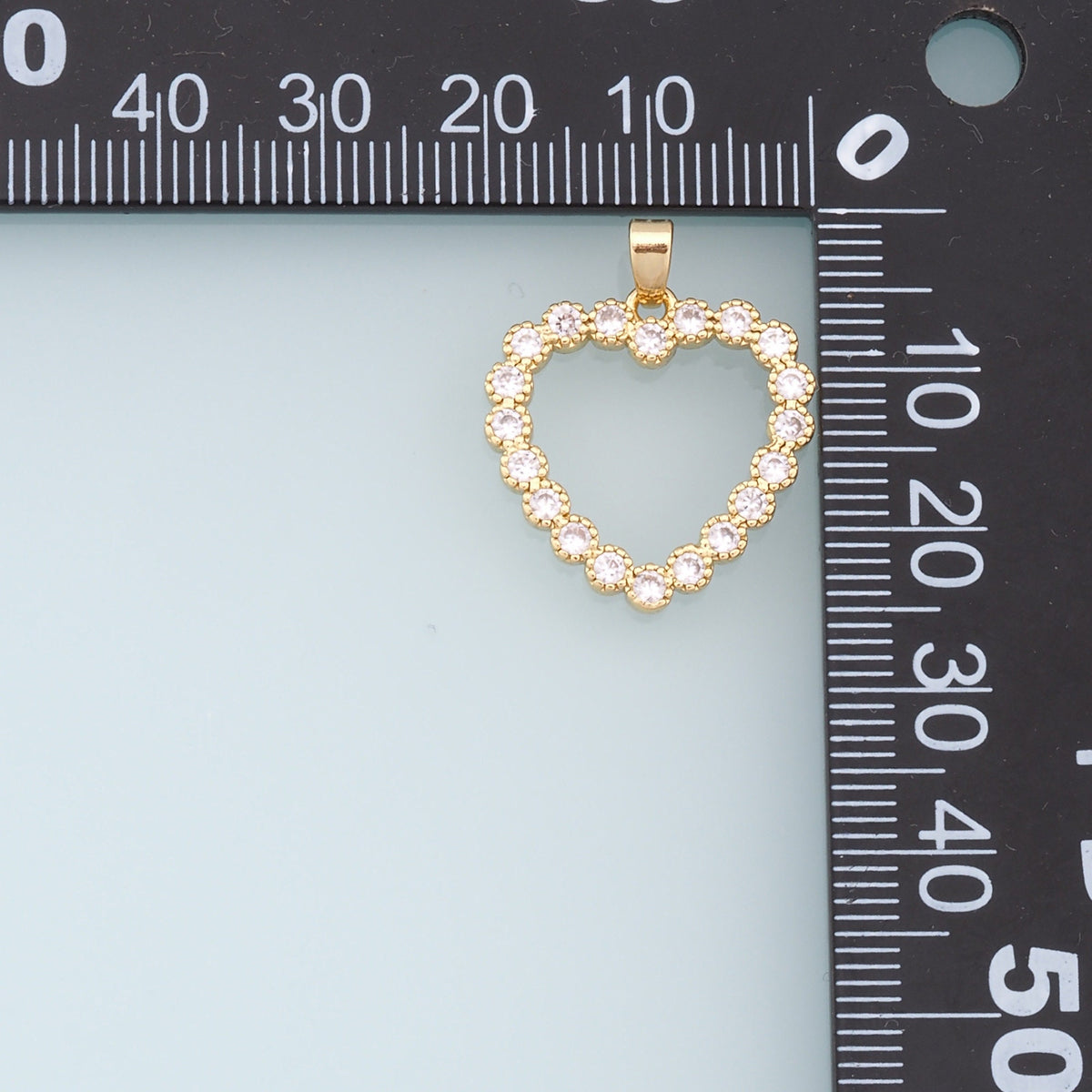 Gold Heart Charms,18K Gold Filled Heart Pendant,CZ Micro Pave Heart Charm Bracelet Necklace for DIY Jewelry Making Supply