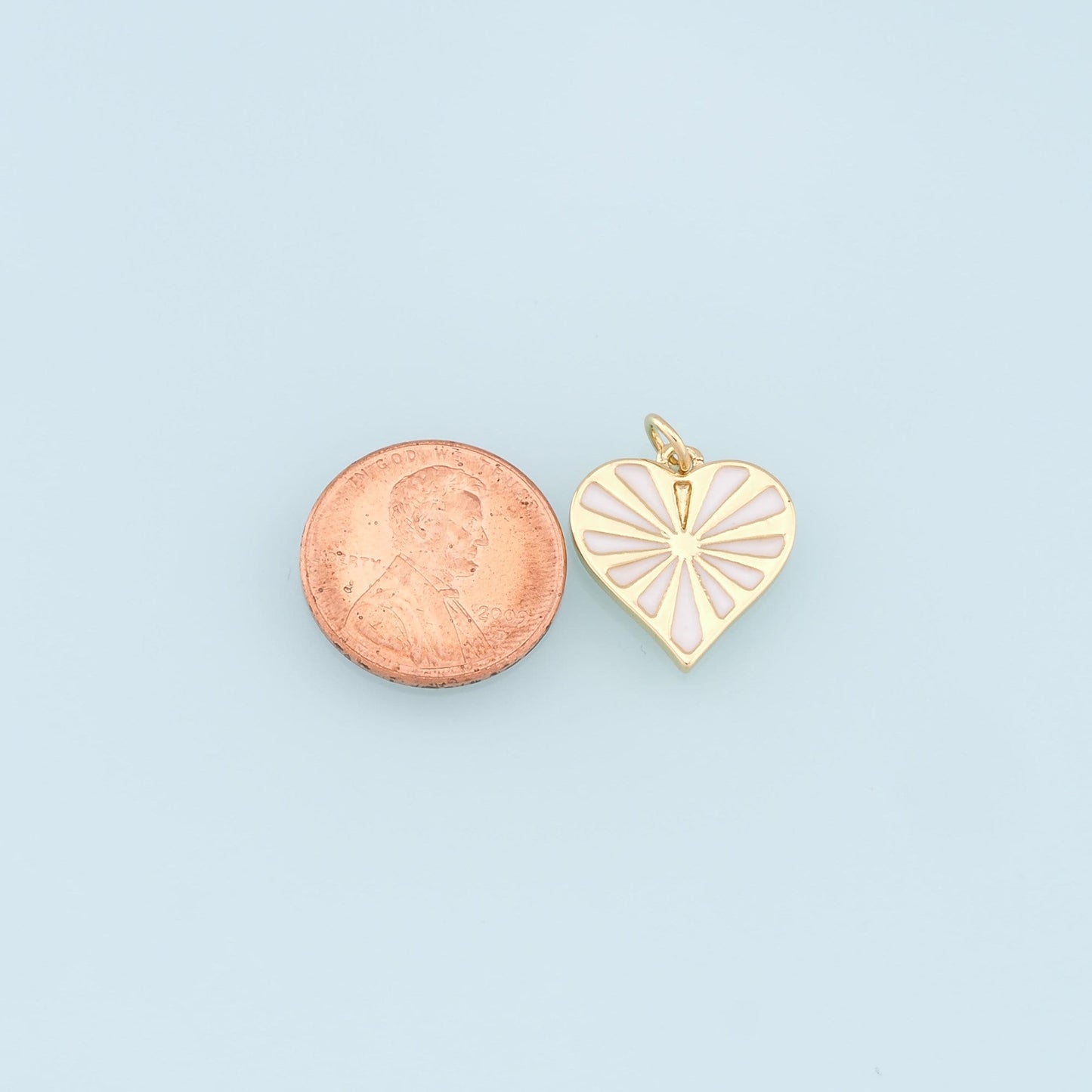 Gold Heart Charms,18K Gold Filled Enamel Heart Pendant,Heart Charm Bracelet Necklace for DIY Jewelry Making Supply