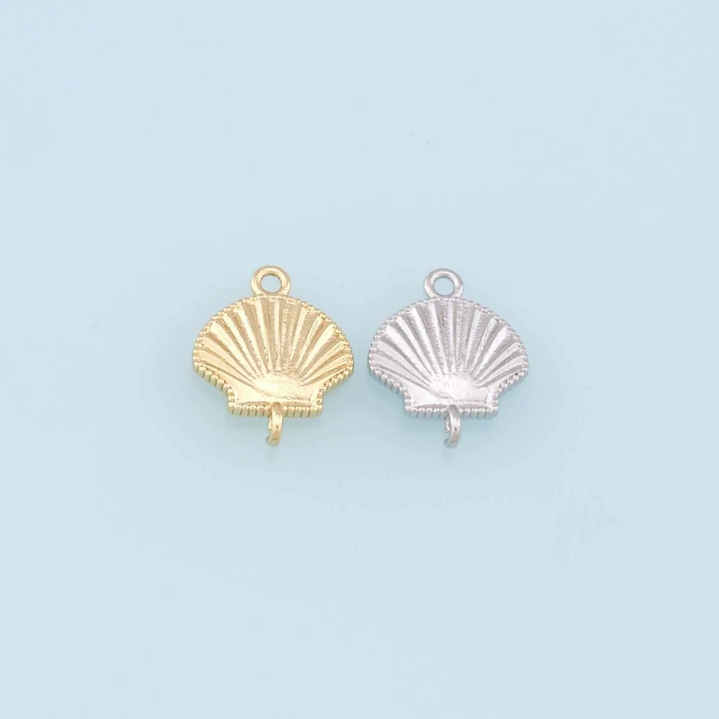 Gold Shell Connector Charms,18K Gold Filled Conch Shell Pendant,Ocean Charm Bracelet Necklace for DIY Jewelry Making Supply