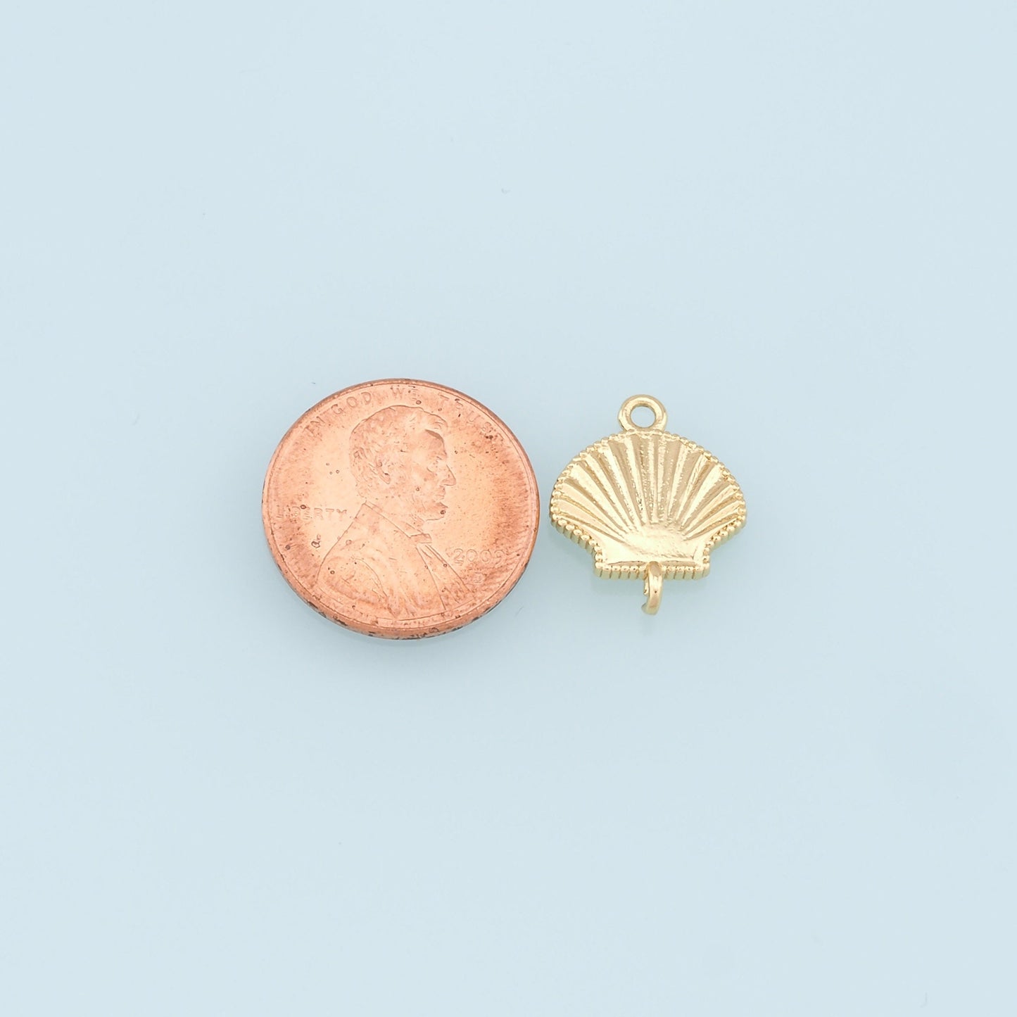Gold Shell Connector Charms,18K Gold Filled Conch Shell Pendant,Ocean Charm Bracelet Necklace for DIY Jewelry Making Supply