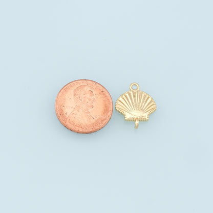 Gold Shell Connector Charms,18K Gold Filled Conch Shell Pendant,Ocean Charm Bracelet Necklace for DIY Jewelry Making Supply