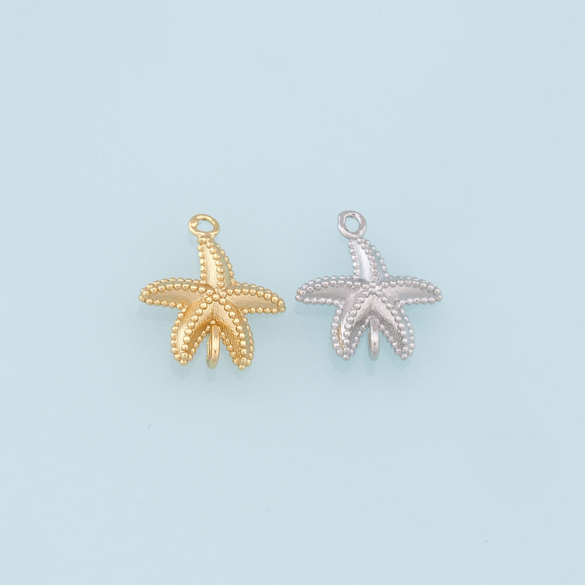 Gold Starfish Connector Charms,18K Gold Filled Sea Star Pendant,Starfish Charm Bracelet Necklace for DIY Jewelry Making Suppl