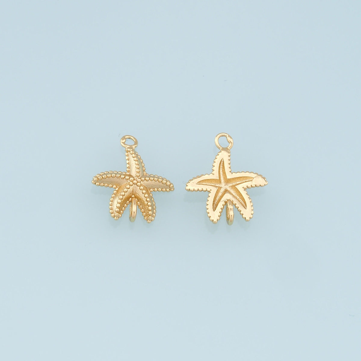 Gold Starfish Connector Charms,18K Gold Filled Sea Star Pendant,Starfish Charm Bracelet Necklace for DIY Jewelry Making Suppl