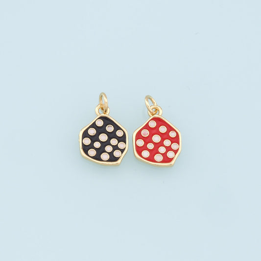 Gold Dots Charms,18K Gold Filled Enamel Dots Pendant,Geometry Charm Bracelet Necklace for DIY Jewelry Making Supply