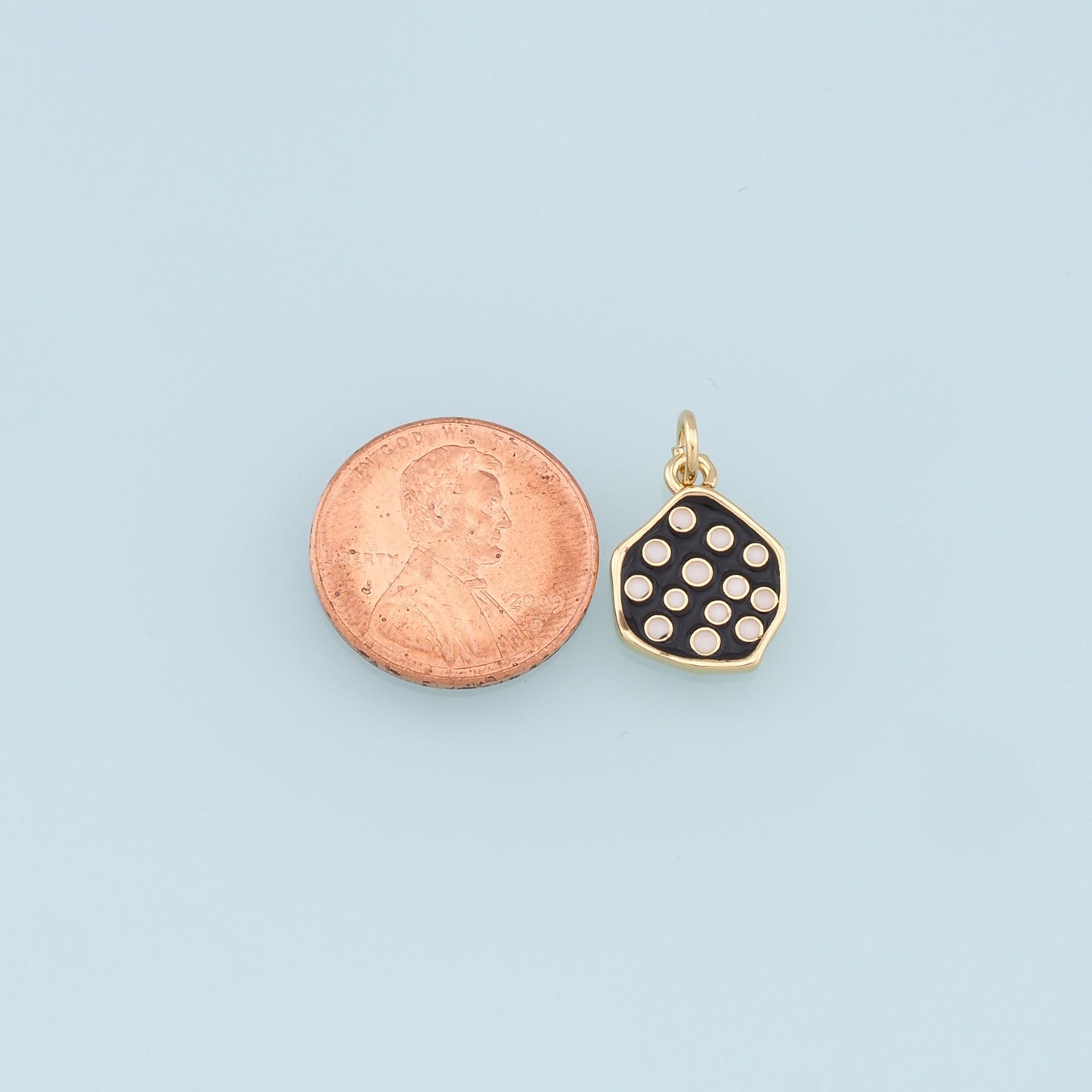 Gold Dots Charms,18K Gold Filled Enamel Dots Pendant,Geometry Charm Bracelet Necklace for DIY Jewelry Making Supply