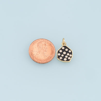 Gold Dots Charms,18K Gold Filled Enamel Dots Pendant,Geometry Charm Bracelet Necklace for DIY Jewelry Making Supply