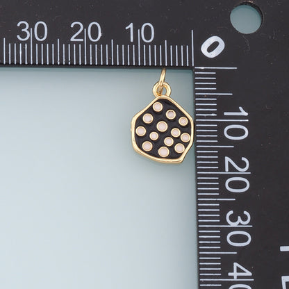 Gold Dots Charms,18K Gold Filled Enamel Dots Pendant,Geometry Charm Bracelet Necklace for DIY Jewelry Making Supply
