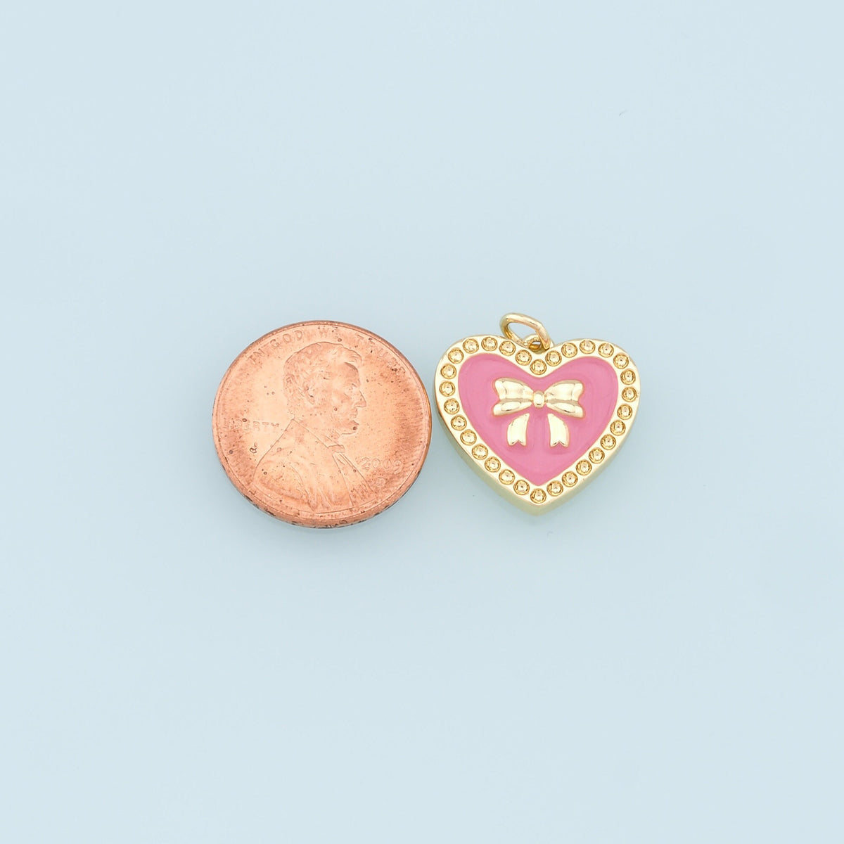 18K Gold Filled Heart Enamel Charm Pendant for Jewelry Making