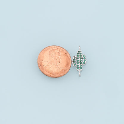 Gold Cactus Connector Charms,18K Gold Filled CZ Micro Pave Cactus Pendant,Desert Charm Bracelet Necklace for DIY Jewelry Making Supply
