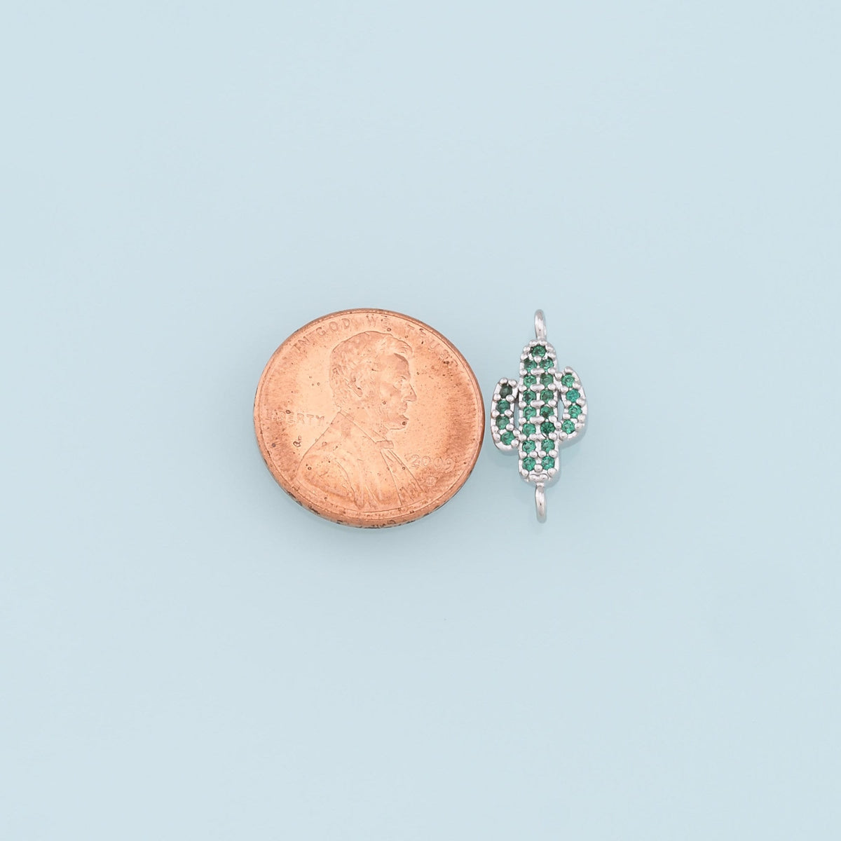 Gold Cactus Connector Charms,18K Gold Filled CZ Micro Pave Cactus Pendant,Desert Charm Bracelet Necklace for DIY Jewelry Maki