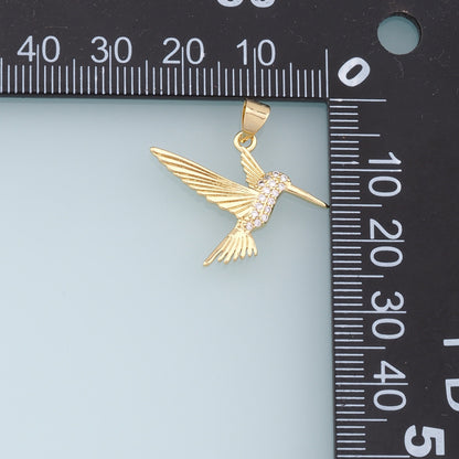 Gold Bird Charms,18K Gold Filled Bird Pendant,CZ Micro Pave Bird Charm Bracelet Necklace for DIY Jewelry Making Supply