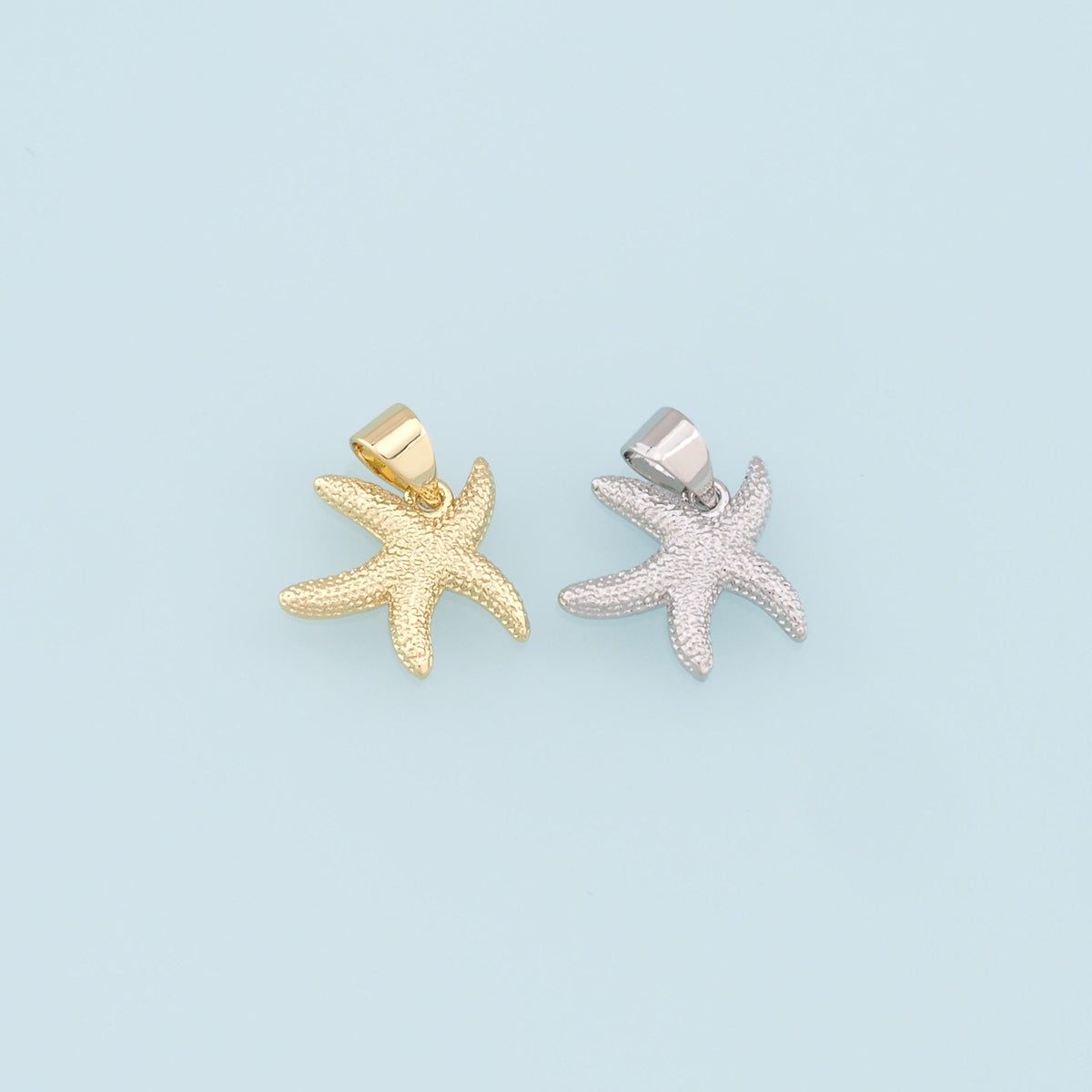 Gold Starfish Charms,18K Gold Filled Sea Star Pendant,Starfish Charm Bracelet Necklace for DIY Jewelry Making Supply