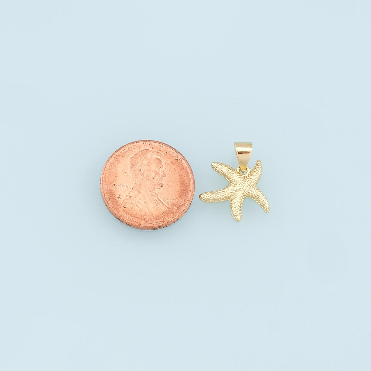 Gold Starfish Charms,18K Gold Filled Sea Star Pendant,Starfish Charm Bracelet Necklace for DIY Jewelry Making Supply