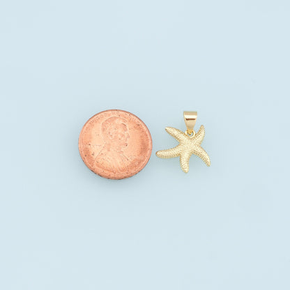 Gold Starfish Charms,18K Gold Filled Sea Star Pendant,Starfish Charm Bracelet Necklace for DIY Jewelry Making Supply