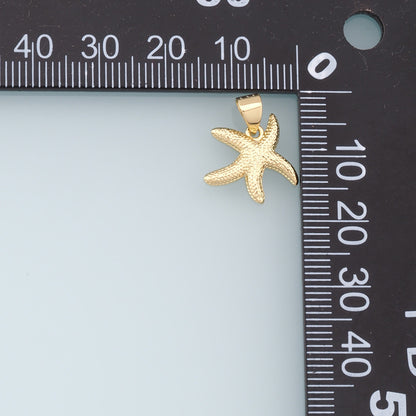 Gold Starfish Charms,18K Gold Filled Sea Star Pendant,Starfish Charm Bracelet Necklace for DIY Jewelry Making Supply