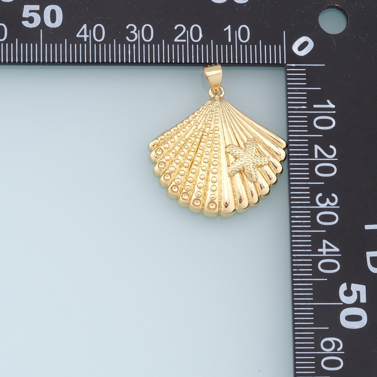Gold Shell Starfish Charms,18K Gold Filled Shell Pendant,Starfish Charm Bracelet Necklace for DIY Jewelry Making Supply