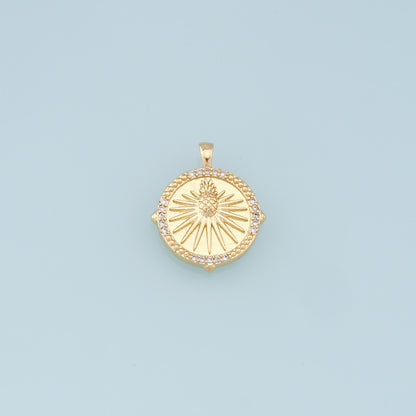 Gold Pineapple Charms,18K Gold Filled Round Pineapple Pendant,Fruit Medallion Charm Bracelet Necklace for DIY Jewelry Making Supply