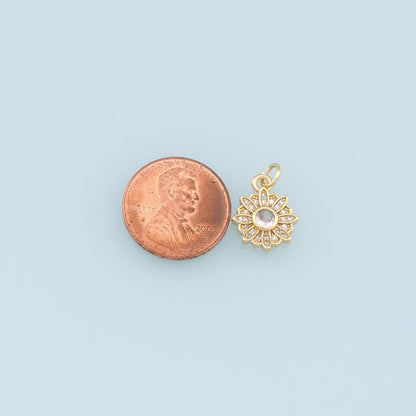 Gold Daisy Charms,18K Gold Filled Daisy Pendant,Daisy Charm Bracelet Necklace for DIY Jewelry Making Supply