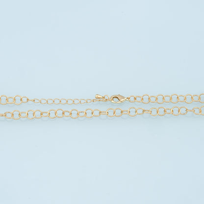 Gold Round Chain,18K Gold Filled Round for Necklace Bracelet DIY Jewelry Making Supply