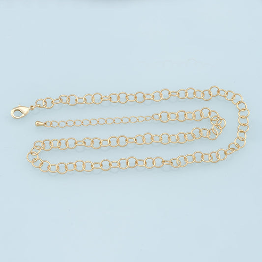 Gold Round Chain,18K Gold Filled Round for Necklace Bracelet DIY Jewelry Making Supply