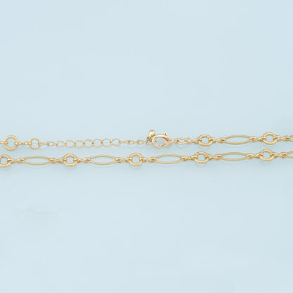 Gold Oval Chain,18K Gold Filled Round for Necklace Bracelet DIY Jewelry Making Supply