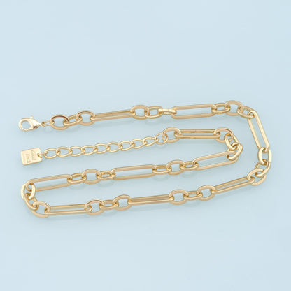 Gold Paper Clip Chain,18K Gold Filled Rectangle for Necklace Bracelet DIY Jewelry Making Supply