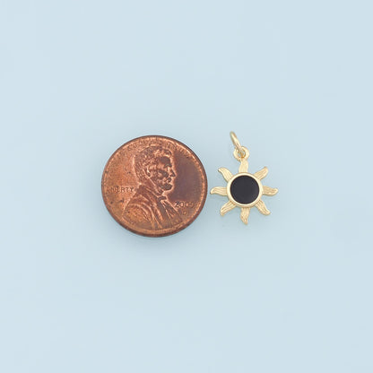 18K Gold Filled Sun Enamel Charm Pendant for Jewelry Making