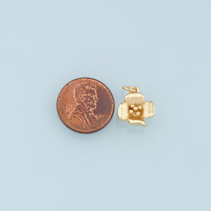 Gold Flower Charms,18K Gold Filled Flower Pendant,Silver Flower Charm Bracelet Necklace for DIY Jewelry Making Supply