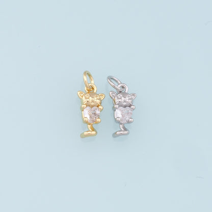 Gold Mouse Charms,18K Gold Filled Mouse Pendant,Mouse Charm Bracelet Necklace for DIY Jewelry Making Supply