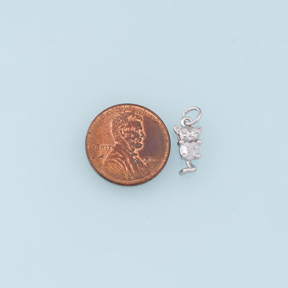 Gold Mouse Charms,18K Gold Filled Mouse Pendant,Mouse Charm Bracelet Necklace for DIY Jewelry Making Supply
